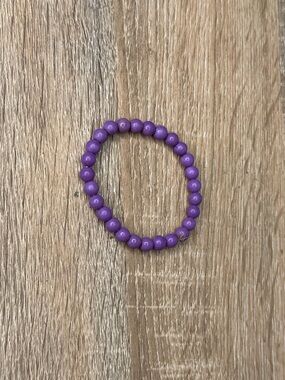 Natural Lepidolite Beaded Stretch Bracelet